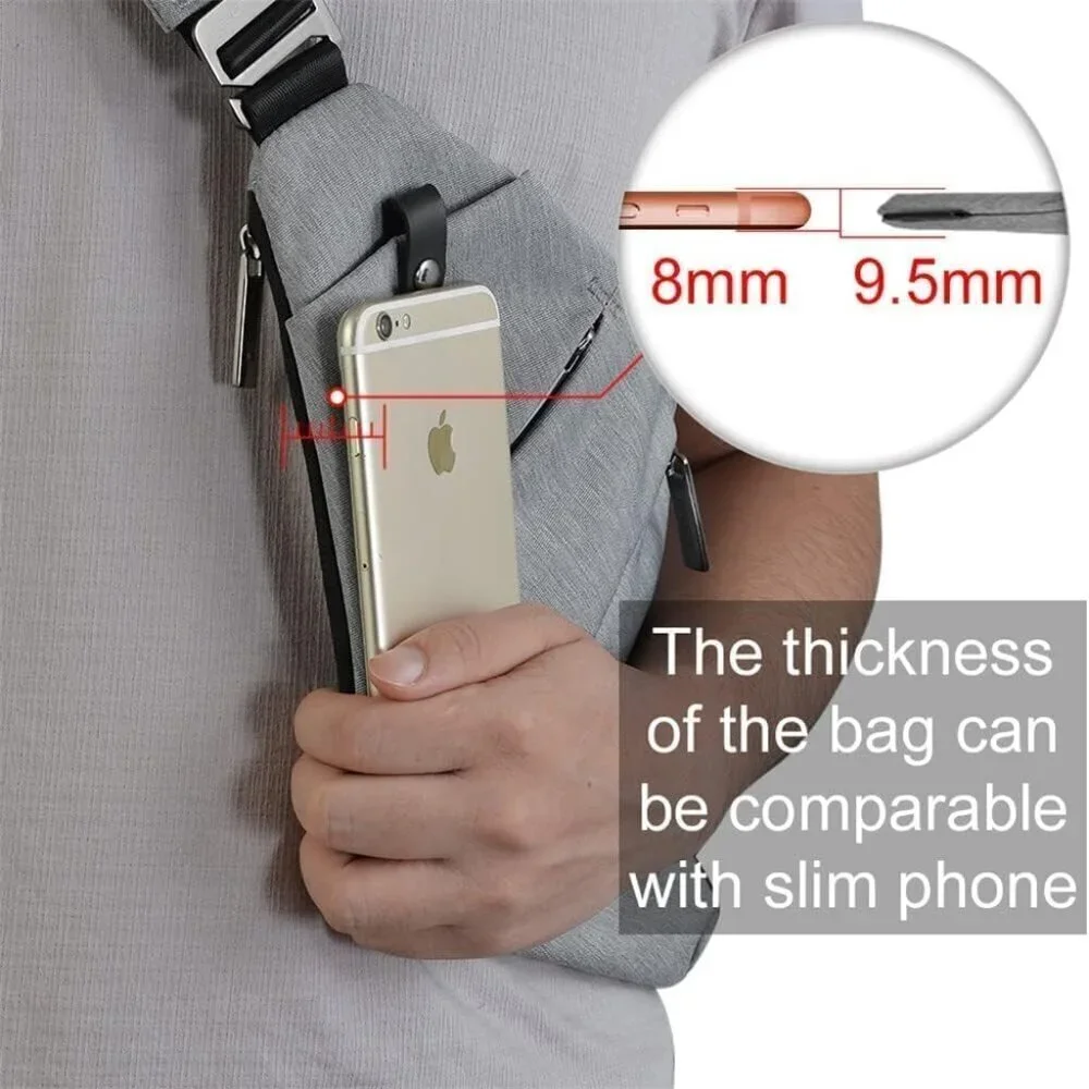 Lightweight PU Leather Sling Bag Anti Theft Crossbody Travel Shoulder Bag